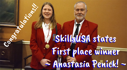 SkillsUSA first-place winner Anastasia Penick