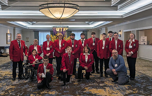 Group of students posing for a picture at the SkillsUSA state competition